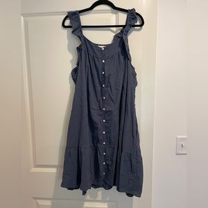 Blue linen dress